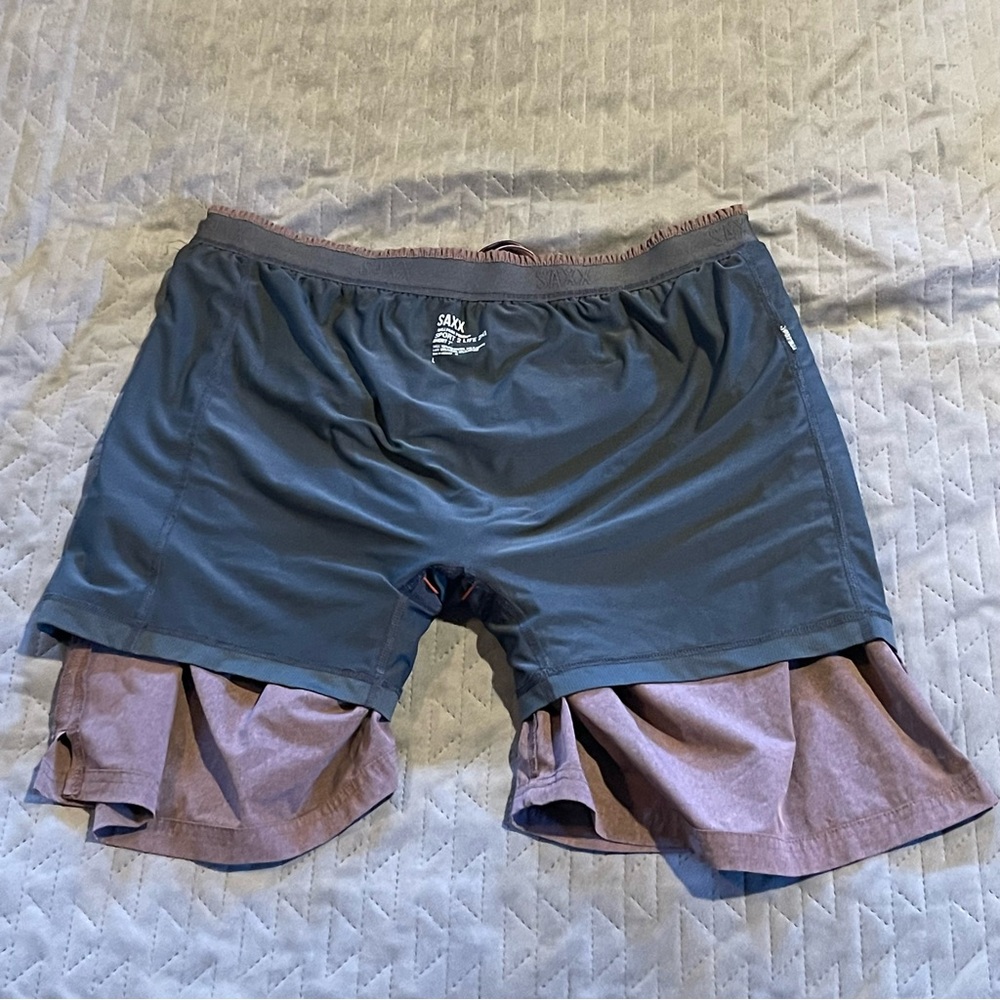 Saxx lined shorts mens large pre-owned condition - Picture 9 of 16